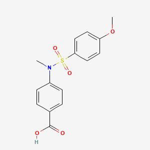 molecular formula C15H15NO5S B2555000 4-{[(4-Methoxyphenyl)sulfonyl](methyl)amino}benzoic acid CAS No. 714259-87-7