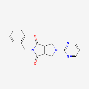 molecular formula C17H16N4O2 B2555004 2-Benzyl-5-(pyrimidin-2-yl)-octahydropyrrolo[3,4-c]pyrrole-1,3-dione CAS No. 2415532-44-2