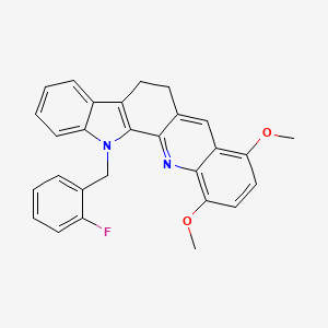 molecular formula C28H23FN2O2 B2555008 13-(2-fluorobenzyl)-8,11-dimethoxy-6,13-dihydro-5H-indolo[3,2-c]acridine CAS No. 860787-08-2