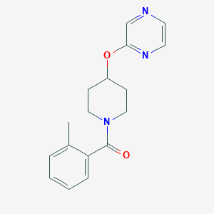 molecular formula C17H19N3O2 B2555009 (4-(Pyrazin-2-yloxy)piperidin-1-yl)(o-tolyl)methanone CAS No. 1421529-36-3