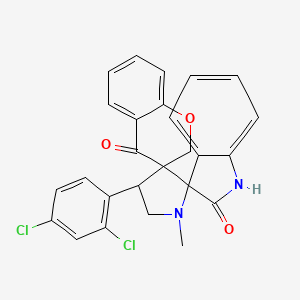 molecular formula C26H20Cl2N2O3 B2555019 chroman-4'-one-3'-spiro-3-N-methyl-4-(2,4-dichlorophenyl)-pyrrolidine-2-spiro-3