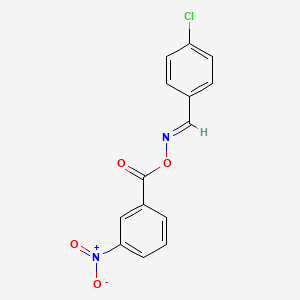 molecular formula C14H9ClN2O4 B2555023 (E)-[(4-chlorophenyl)methylidene]amino 3-nitrobenzoate CAS No. 331461-69-9