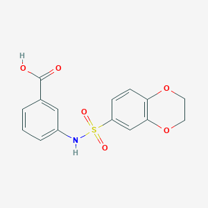 molecular formula C15H13NO6S B2555025 3-(2,3-二氢-1,4-苯二噁英-6-磺酰胺基)苯甲酸 CAS No. 379257-04-2