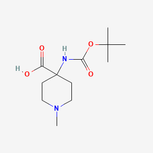 molecular formula C12H22N2O4 B2555026 4-[(叔丁氧羰基)氨基]-1-甲基哌啶-4-羧酸 CAS No. 1409782-99-5