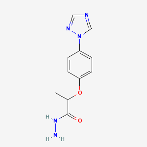 molecular formula C11H13N5O2 B2555032 2-(4-[1,2,4]三唑-1-基苯氧基)丙酸酰肼 CAS No. 886498-88-0