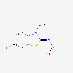 molecular formula C11H11FN2OS B2555037 N-(3-乙基-6-氟-1,3-苯并噻唑-2-亚甲基)乙酰胺 CAS No. 865544-80-5
