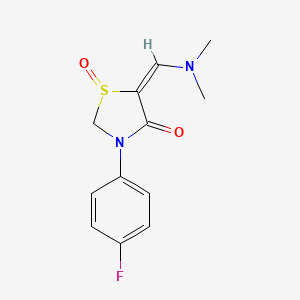 molecular formula C12H13FN2O2S B2555049 5-[(二甲氨基)亚甲基]-3-(4-氟苯基)-4-氧代-1,3-噻唑烷-1-1-醇盐 CAS No. 338752-97-9