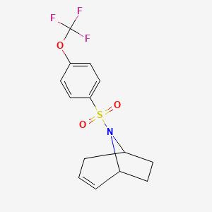 molecular formula C14H14F3NO3S B2555051 (1R,5S)-8-((4-(trifluoromethoxy)phenyl)sulfonyl)-8-azabicyclo[3.2.1]oct-2-ene CAS No. 1705100-04-4