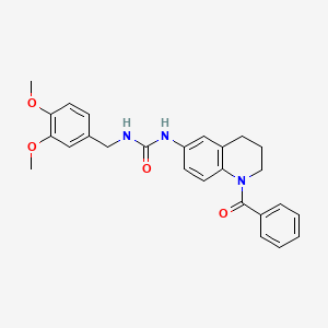 molecular formula C26H27N3O4 B2555077 1-(1-苯甲酰基-1,2,3,4-四氢喹啉-6-基)-3-(3,4-二甲氧基苄基)脲 CAS No. 1203301-22-7