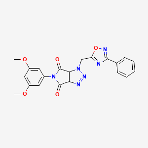 5-(3,5-dimethoxyphenyl)-1-[(3-phenyl-1,2,4-oxadiazol-5-yl)methyl]-1H,3aH,4H,5H,6H,6aH-pyrrolo[3,4-d][1,2,3]triazole-4,6-dione