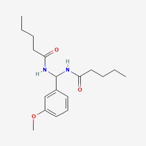 molecular formula C18H28N2O3 B2555095 N-[(3-methoxyphenyl)-(pentanoylamino)methyl]pentanamide CAS No. 620570-54-9
