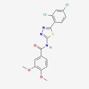 molecular formula C17H13Cl2N3O3S B2555115 N-[5-(2,4-dichlorophenyl)-1,3,4-thiadiazol-2-yl]-3,4-dimethoxybenzamide CAS No. 392243-95-7