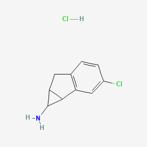 molecular formula C10H11Cl2N B2555121 3-氯-1,1a,6,6a-四氢环丙[a]茚-1-胺；盐酸盐 CAS No. 93507-10-9