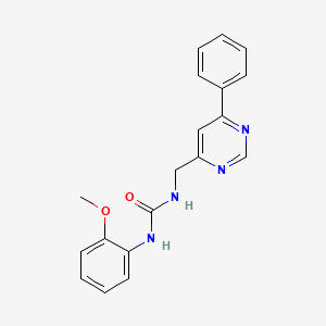 molecular formula C19H18N4O2 B2555123 1-(2-Methoxyphenyl)-3-[(6-phenylpyrimidin-4-yl)methyl]urea CAS No. 2188279-22-1