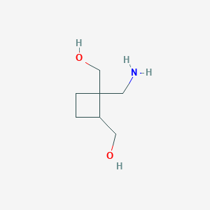 molecular formula C7H15NO2 B2555125 [2-(AMINOMETHYL)-2-(HYDROXYMETHYL)CYCLOBUTYL]METHANOL, Mixture of diastereomers CAS No. 1824191-75-4