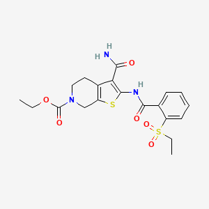ethyl 3-carbamoyl-2-(2-(ethylsulfonyl)benzamido)-4,5-dihydrothieno[2,3-c]pyridine-6(7H)-carboxylate