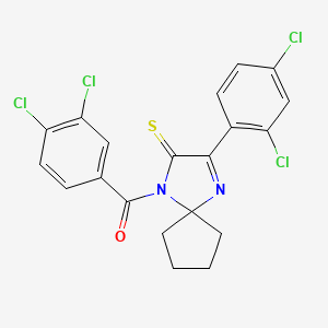 1-(3,4-Dichlorobenzoyl)-3-(2,4-dichlorophenyl)-1,4-diazaspiro[4.4]non-3-ene-2-thione