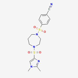 4-((4-((1,2-dimethyl-1H-imidazol-4-yl)sulfonyl)-1,4-diazepan-1-yl)sulfonyl)benzonitrile