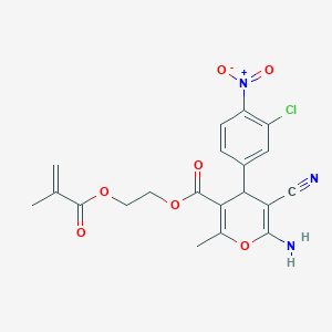 molecular formula C20H18ClN3O7 B2555156 2-(methacryloyloxy)ethyl 6-amino-4-(3-chloro-4-nitrophenyl)-5-cyano-2-methyl-4H-pyran-3-carboxylate CAS No. 939893-89-7