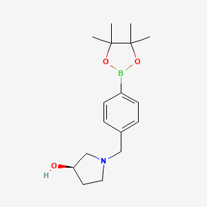 (3R)-1-{[4-(Tetramethyl-1,3,2-dioxaborolan-2-yl)phenyl]methyl}pyrrolidin-3-ol