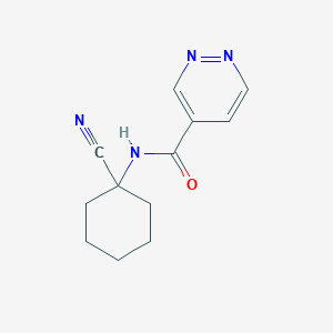 molecular formula C12H14N4O B2555162 N-(1-Cyanocyclohexyl)pyridazine-4-carboxamide CAS No. 1775012-61-7