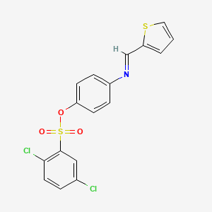molecular formula C17H11Cl2NO3S2 B2555168 [4-(噻吩-2-基亚甲基次氨基)苯基]2,5-二氯苯磺酸盐 CAS No. 329778-39-4