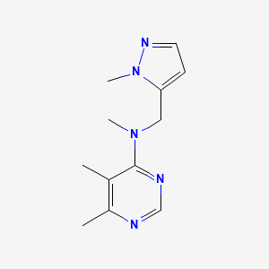molecular formula C12H17N5 B2555181 N,5,6-trimethyl-N-((1-methyl-1H-pyrazol-5-yl)methyl)pyrimidin-4-amine CAS No. 2034382-16-4