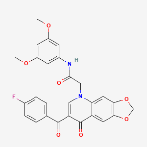 N-(3,5-dimethoxyphenyl)-2-[7-(4-fluorobenzoyl)-8-oxo-[1,3]dioxolo[4,5-g]quinolin-5-yl]acetamide