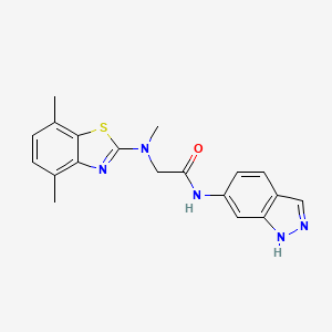 molecular formula C19H19N5OS B2555187 2-((4,7-dimethylbenzo[d]thiazol-2-yl)(methyl)amino)-N-(1H-indazol-6-yl)acetamide CAS No. 1351660-21-3