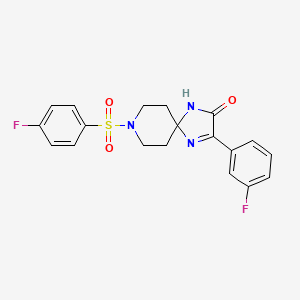 molecular formula C19H17F2N3O3S B2555189 3-(3-氟苯基)-8-((4-氟苯基)磺酰基)-1,4,8-三氮杂螺[4.5]癸-3-烯-2-酮 CAS No. 1189890-08-1