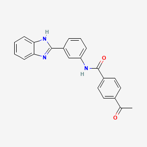 molecular formula C22H17N3O2 B2555190 4-乙酰基-N-[3-(1H-苯并咪唑-2-基)苯基]苯甲酰胺 CAS No. 477493-74-6