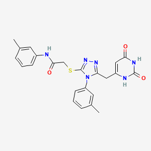 molecular formula C23H22N6O3S B2555193 2-((5-((2,6-二氧代-1,2,3,6-四氢嘧啶-4-基)甲基)-4-(间甲苯基)-4H-1,2,4-三唑-3-基)硫代)-N-(间甲苯基)乙酰胺 CAS No. 852047-48-4