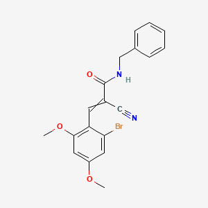 molecular formula C19H17BrN2O3 B2555195 N-benzyl-3-(2-bromo-4,6-dimethoxyphenyl)-2-cyanoprop-2-enamide CAS No. 1394811-52-9