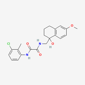 molecular formula C21H23ClN2O4 B2555202 N1-(3-chloro-2-methylphenyl)-N2-((1-hydroxy-6-methoxy-1,2,3,4-tetrahydronaphthalen-1-yl)methyl)oxalamide CAS No. 2034405-97-3