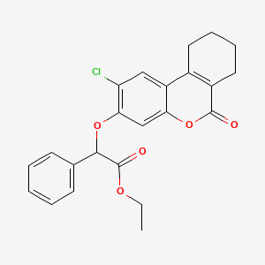 molecular formula C23H21ClO5 B2555207 ethyl [(2-chloro-6-oxo-7,8,9,10-tetrahydro-6H-benzo[c]chromen-3-yl)oxy](phenyl)acetate CAS No. 405917-13-7