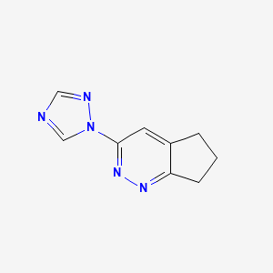molecular formula C9H9N5 B2555210 3-(1,2,4-Triazol-1-yl)-6,7-dihydro-5H-cyclopenta[c]pyridazine CAS No. 2320225-59-8
