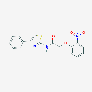 molecular formula C17H13N3O4S B255522 2-(2-nitrophenoxy)-N-(4-phenyl-1,3-thiazol-2-yl)acetamide 
