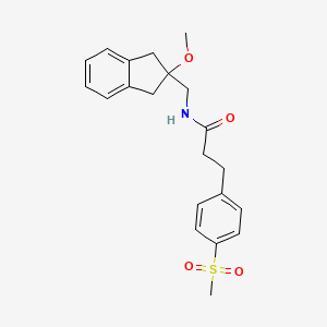 molecular formula C21H25NO4S B2555225 N-((2-methoxy-2,3-dihydro-1H-inden-2-yl)methyl)-3-(4-(methylsulfonyl)phenyl)propanamide CAS No. 2034261-31-7