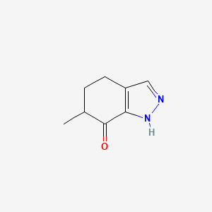 molecular formula C8H10N2O B2555229 6-甲基-1,4,5,6-四氢吲唑-7-酮 CAS No. 1547031-16-2