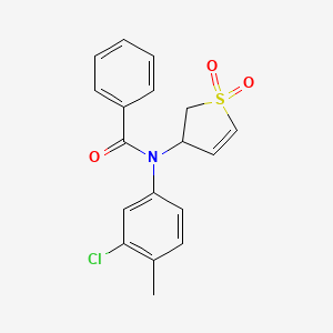 molecular formula C18H16ClNO3S B2555234 N-(3-chloro-4-methylphenyl)-N-(1,1-dioxido-2,3-dihydrothiophen-3-yl)benzamide CAS No. 321978-02-3