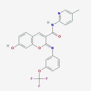 molecular formula C23H16F3N3O4 B2555236 (2Z)-7-hydroxy-N-(5-methylpyridin-2-yl)-2-{[3-(trifluoromethoxy)phenyl]imino}-2H-chromene-3-carboxamide CAS No. 1327177-79-6