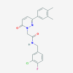 molecular formula C21H19ClFN3O2 B2555237 N-(3-chloro-4-fluorobenzyl)-2-(3-(3,4-dimethylphenyl)-6-oxopyridazin-1(6H)-yl)acetamide CAS No. 1252906-44-7