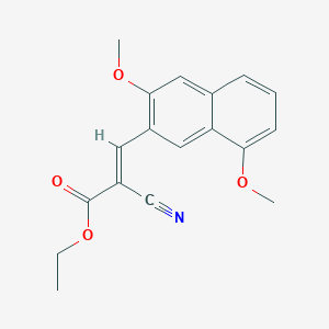 molecular formula C18H17NO4 B2555238 (E)-ethyl2-cyano-3-(3,8-dimethoxynaphthalen-2-yl)acrylate CAS No. 288389-23-1