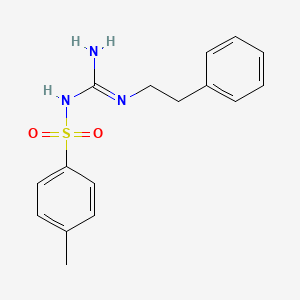 molecular formula C16H19N3O2S B2555242 4-methyl-N-(N-phenethylcarbamimidoyl)benzenesulfonamide CAS No. 412350-44-8