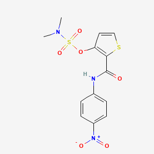 molecular formula C13H13N3O6S2 B2555250 [2-[(4-nitrophenyl)carbamoyl]thiophen-3-yl] N,N-dimethylsulfamate CAS No. 338794-40-4
