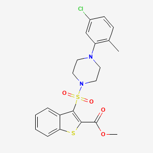 molecular formula C21H21ClN2O4S2 B2555256 Methyl 3-{[4-(5-chloro-2-methylphenyl)piperazin-1-yl]sulfonyl}-1-benzothiophene-2-carboxylate CAS No. 899725-40-7