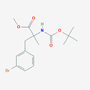 molecular formula C16H22BrNO4 B2555258 Methyl 3-(3-bromophenyl)-2-((tert-butoxycarbonyl)amino)-2-methylpropanoate CAS No. 887969-56-4