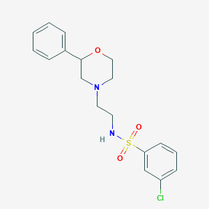 molecular formula C18H21ClN2O3S B2555268 3-chloro-N-(2-(2-phenylmorpholino)ethyl)benzenesulfonamide CAS No. 954048-22-7