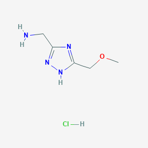 molecular formula C5H11ClN4O B2555270 [5-(methoxymethyl)-4H-1,2,4-triazol-3-yl]methanamine hydrochloride CAS No. 1955506-49-6