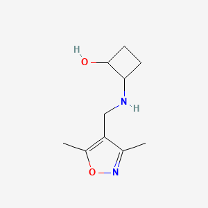 molecular formula C10H16N2O2 B2555273 2-{[(3,5-二甲基-1,2-恶唑-4-基)甲基]氨基}环丁醇 CAS No. 2162003-21-4
